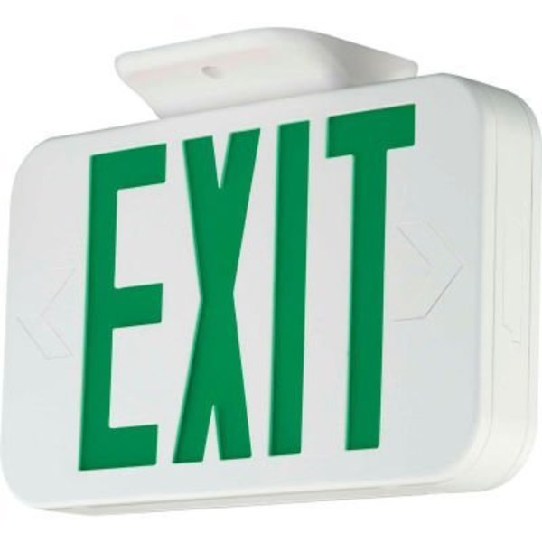 Hubbell Lighting Hubbell LED Exit Sign, White, Green Letters, Remote Capacity, w/ Ni-Cad Battery CEGRC